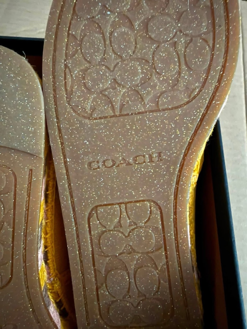 Coach Women's Mustard Yellow Canvas Tassel Loafers - Picture 6 of 9